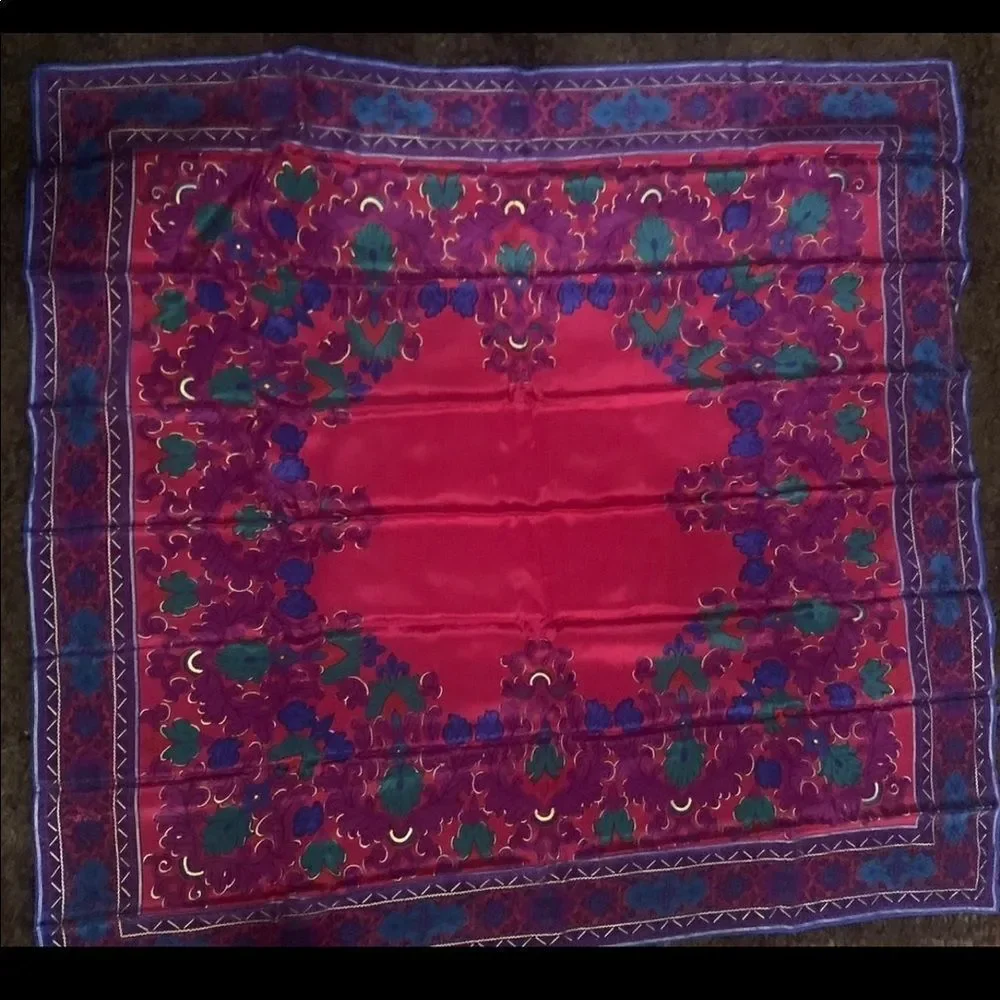 7 100% Silk Chance Encounters  Floral Vintage Japanese Scarf Wraps.